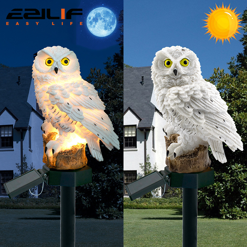Outdoor Lighting For Backyard - Solar light owl animal sculpture solar