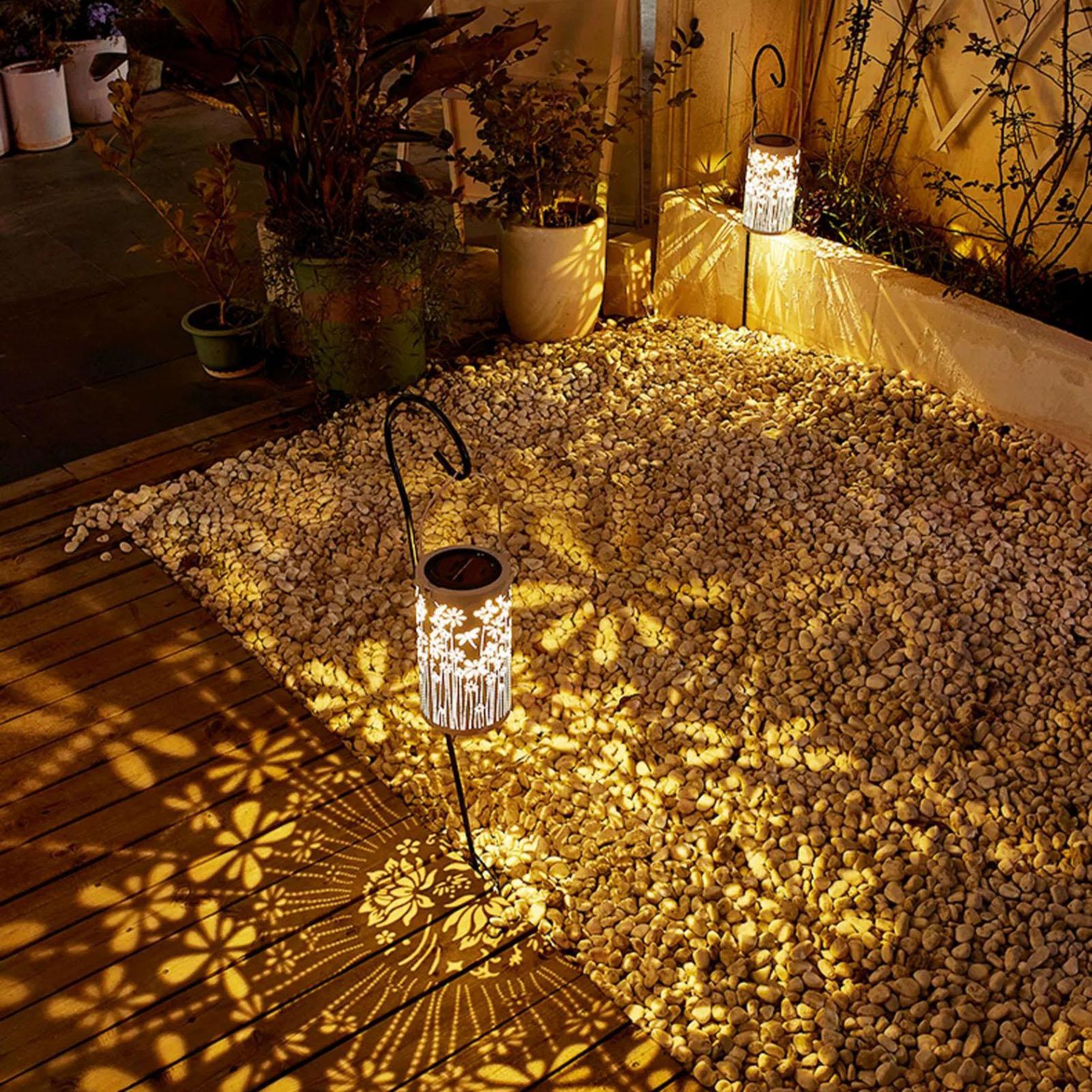 Outdoor Lighting Pathway - Outdoor Solar Lanterns Colorful Metal Flower