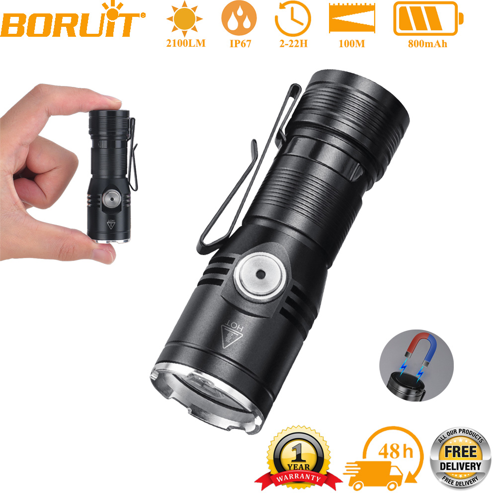 Outdoor Lighting Lumen - BORUiT ET15 EDC Flashlight Ultra Bright