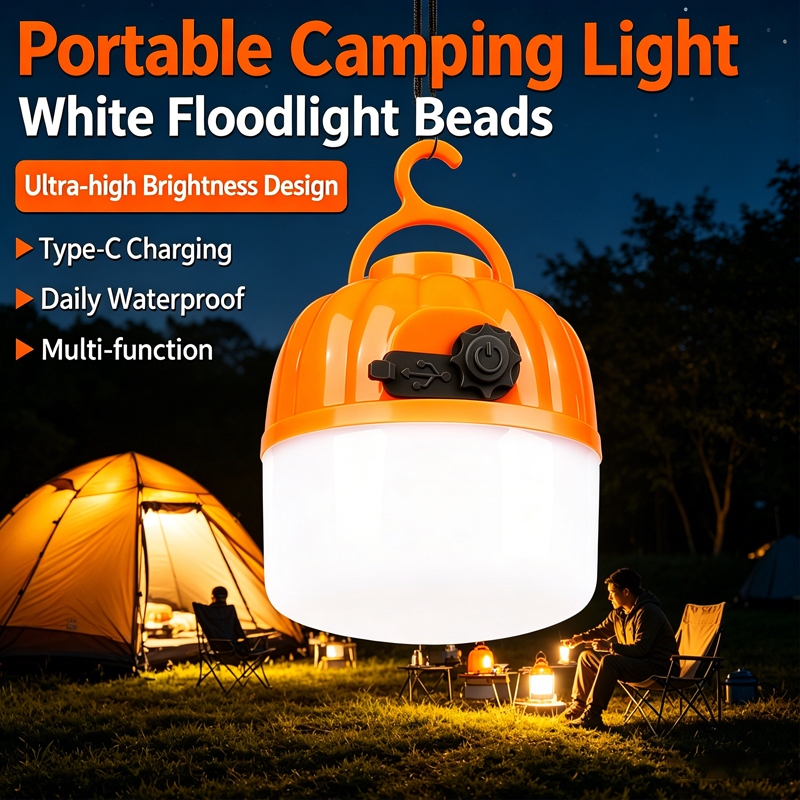 Outdoor Lighting Bollards - Mini Portable LED Pumpkin Bulb 6500K