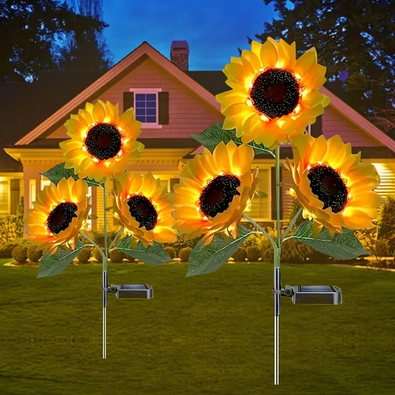 Outdoor Lighting On Fence - Solar Sunflower Lamp Outdoor Solar Flowers
