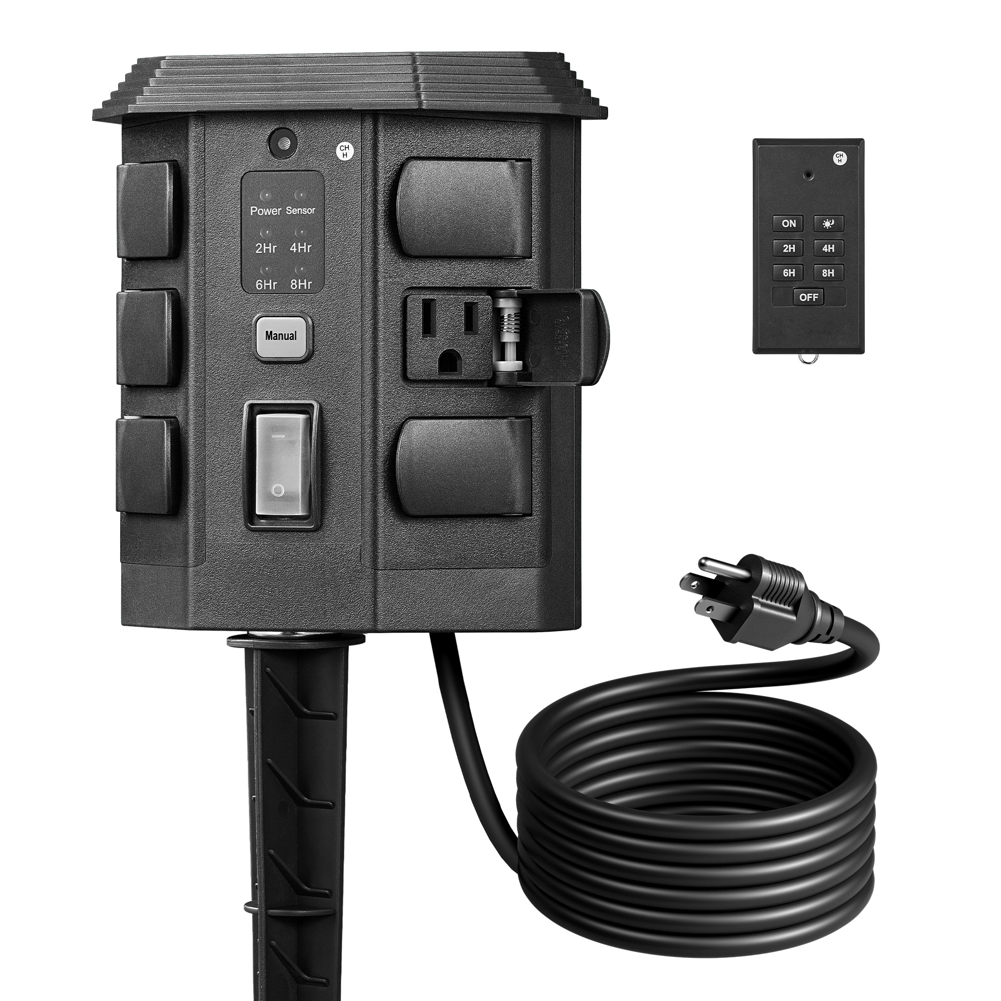Outdoor Lighting No Outlet - Outdoor Power Stake Timer, Outdoor Light