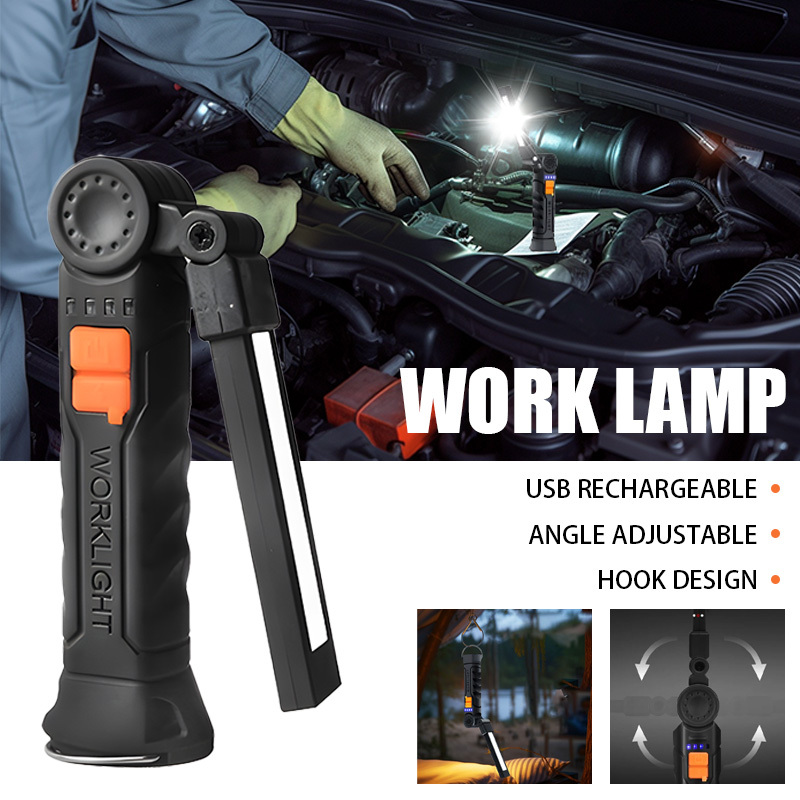 Outdoor Lighting Bollards - Portable COB LED Flashlight USB Rechargeable