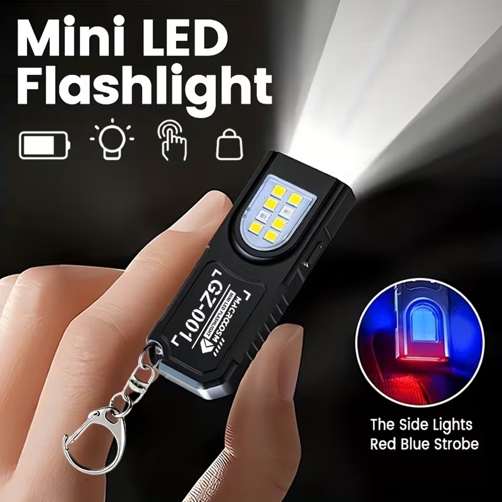 Outdoor Lighting Bollards - Mini COB LED Keychain Flashlight USB