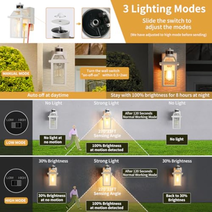 Porch Lights with GFCI Outlet, - Outdoor Lighting No Outlet reseña y precio