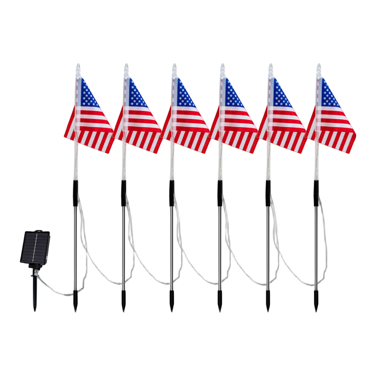Solar Led American Flag Stake  - Outdoor Lighting Pathway reseña y precio
