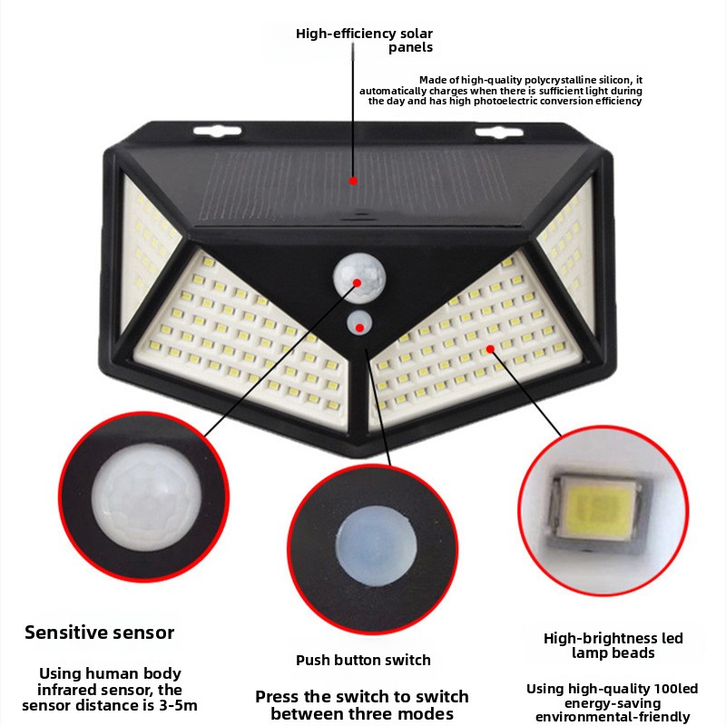 114LED Solar Panel Wall Light, - Outdoor Lighting On Amazon reseña y precio