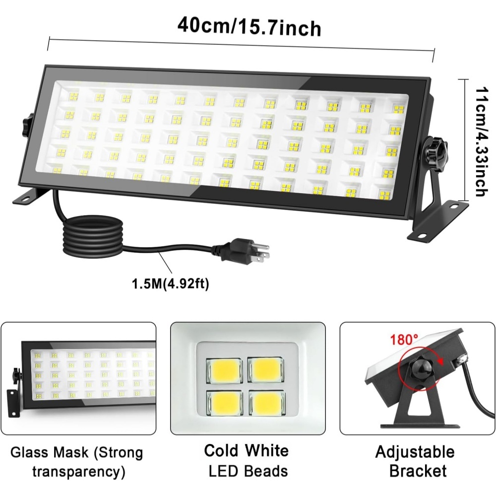 LED Shop Lights, 144W 12000LM  - Outdoor Lighting No Outlet reseña y precio