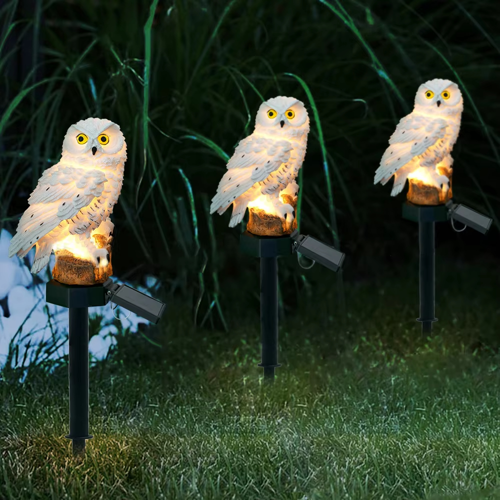 Solar light owl animal sculptu - Outdoor Lighting For Backyard reseña y precio