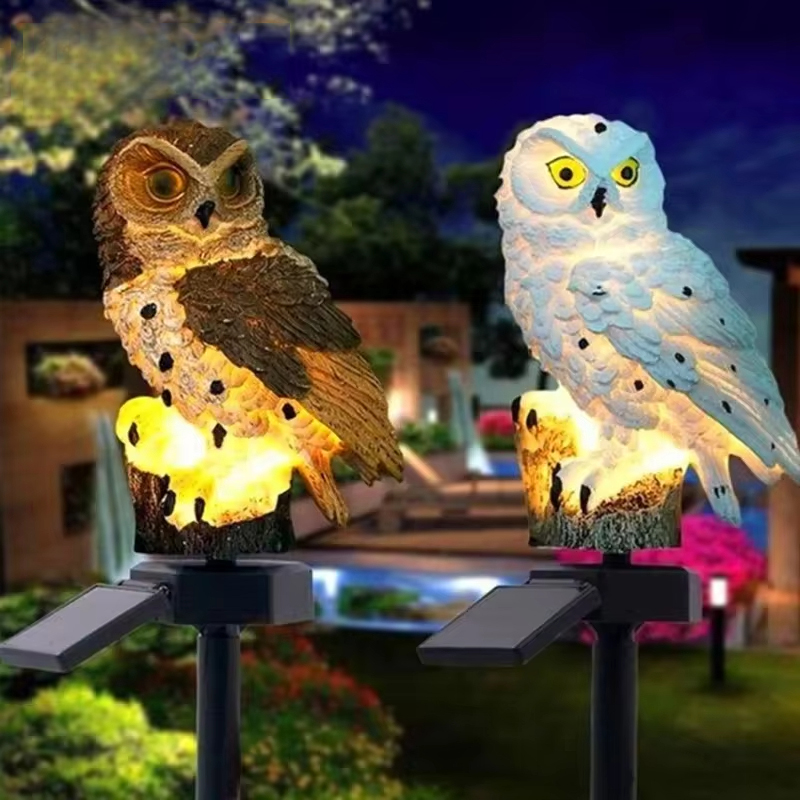 Solar light owl animal sculptu - Outdoor Lighting For Backyard reseña y precio