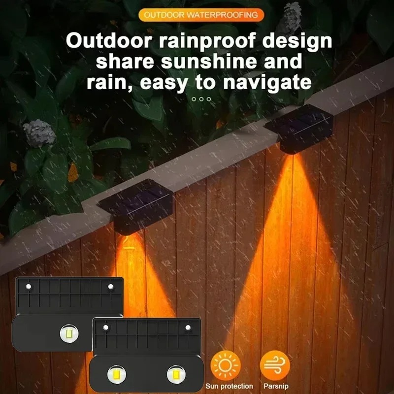 1/2/4PCS  Solar Wall Light Out - Outdoor Lighting On Fence reseña y precio