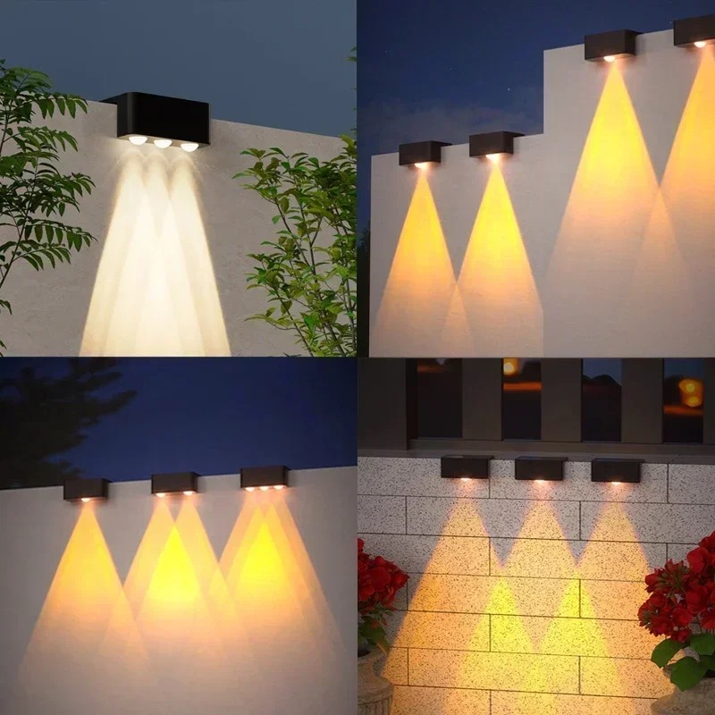 1/2/4PCS  Solar Wall Light Out - Outdoor Lighting On Fence reseña y precio