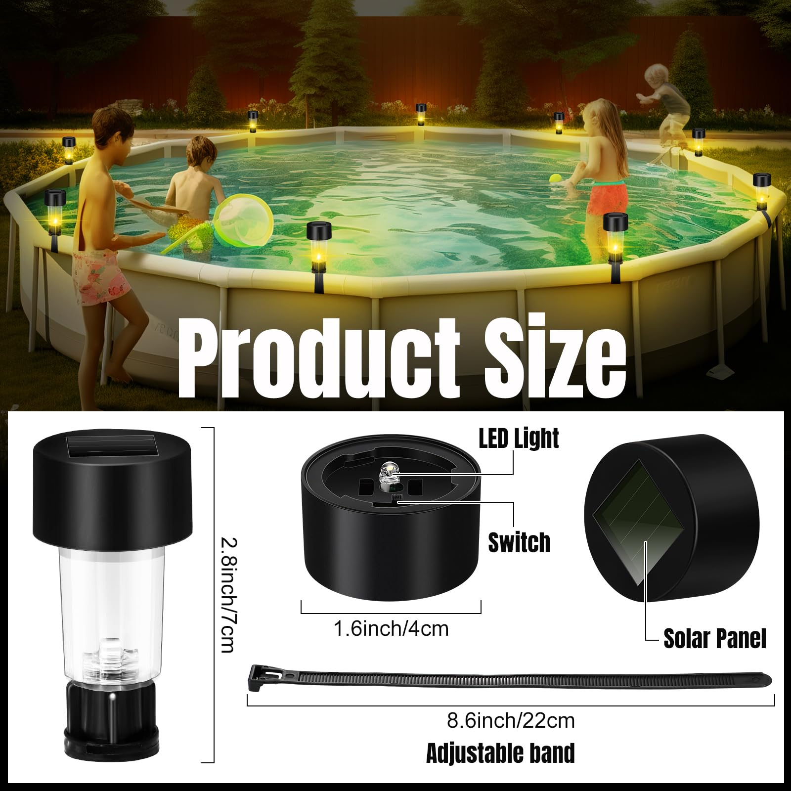 6 Packages Solar Pool Light Fr - Outdoor Lighting On Fence reseña y precio
