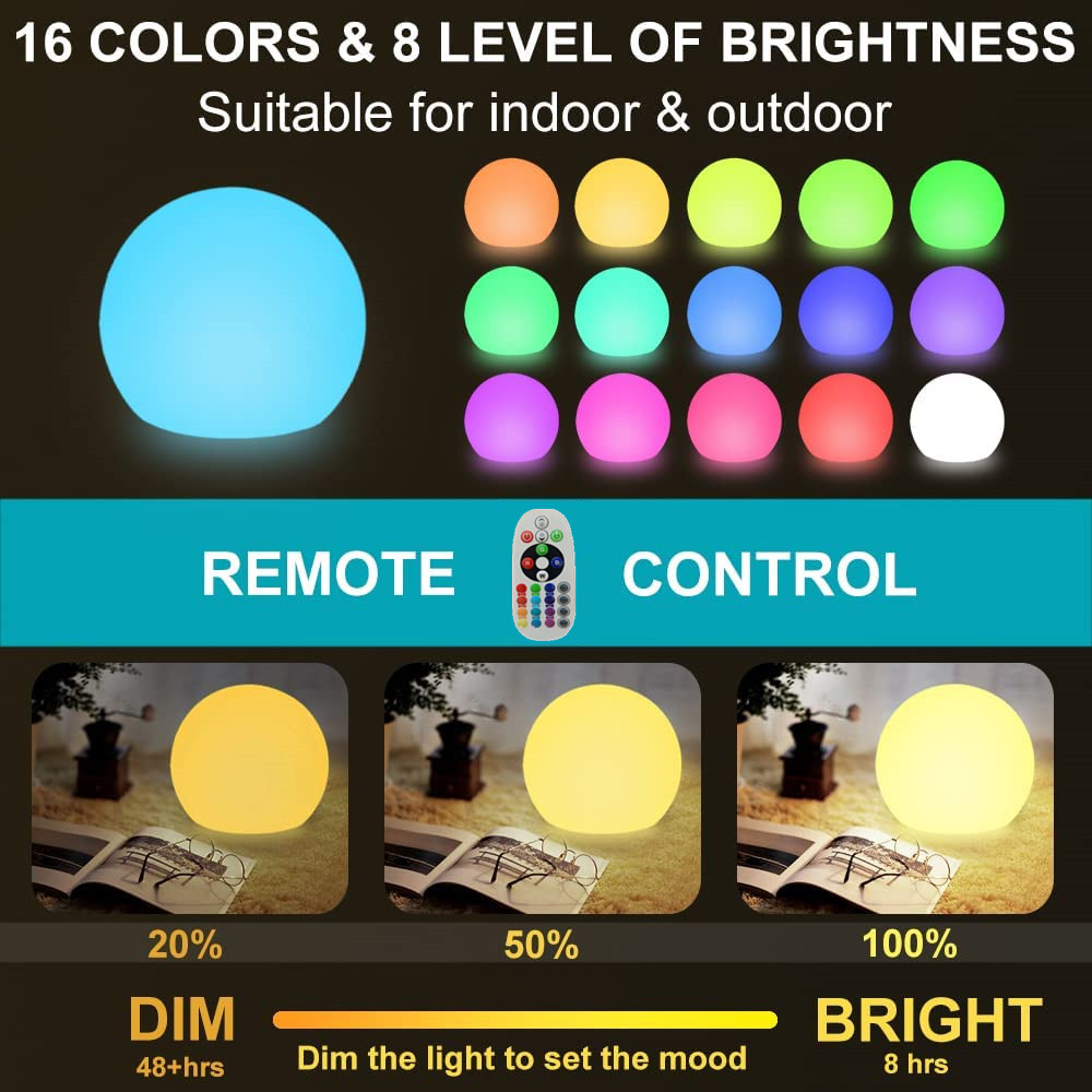 Rechargeable LED Glowing Ball  - Outdoor Lighting For Backyard reseña y precio