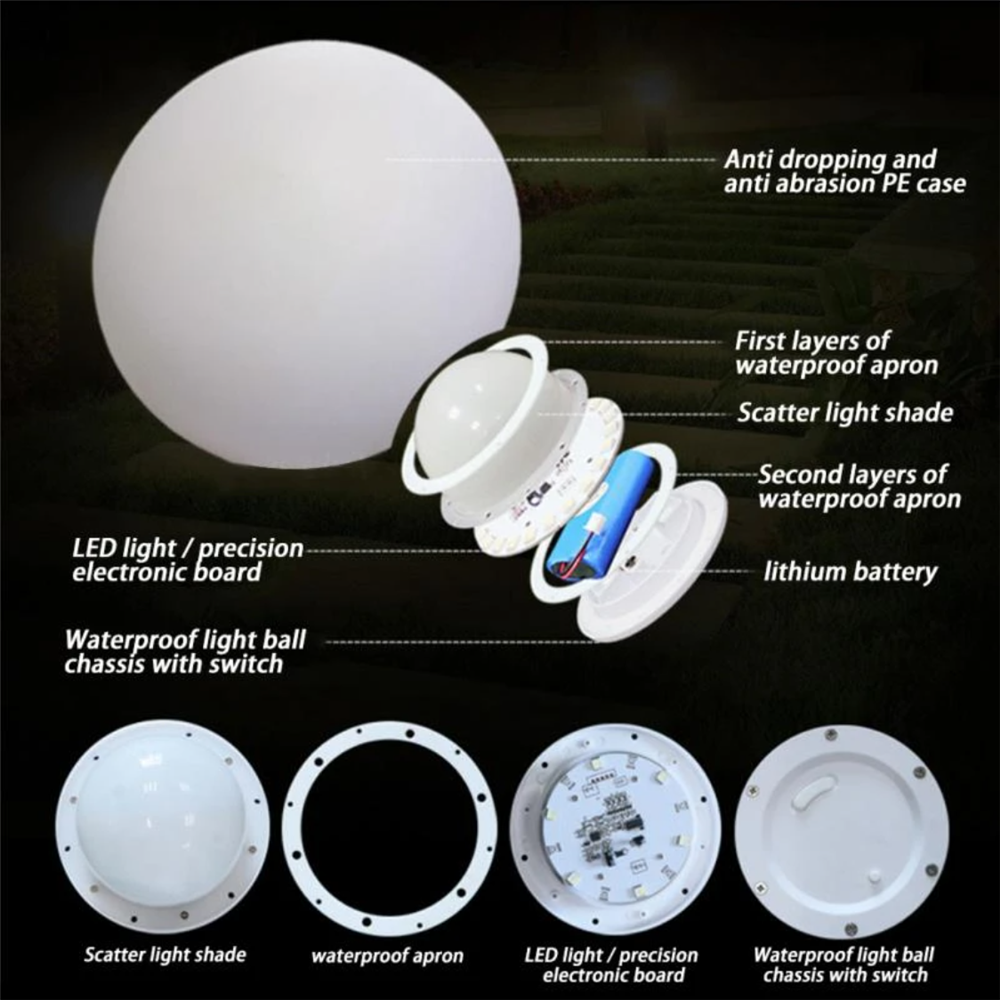 Rechargeable LED Glowing Ball  - Outdoor Lighting For Backyard reseña y precio