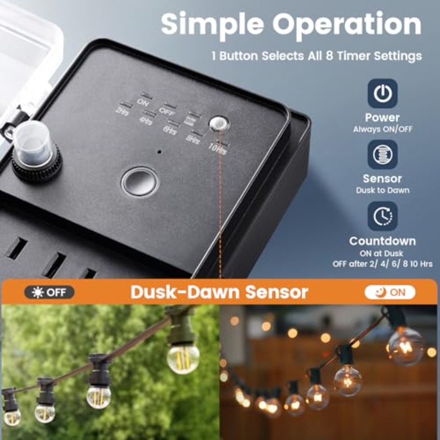Outdoor Power Stake Dusk to Da - Outdoor Lighting No Outlet reseña y precio