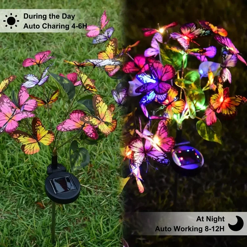 Solar LED Butterfly Garden Lig - Outdoor Lighting For Backyard reseña y precio