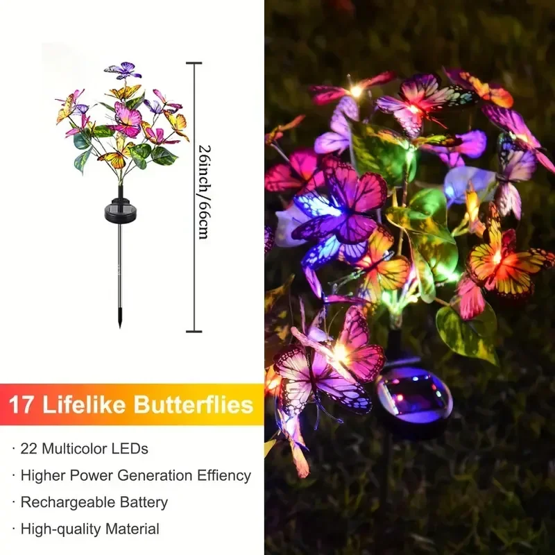 Solar LED Butterfly Garden Lig - Outdoor Lighting For Backyard reseña y precio