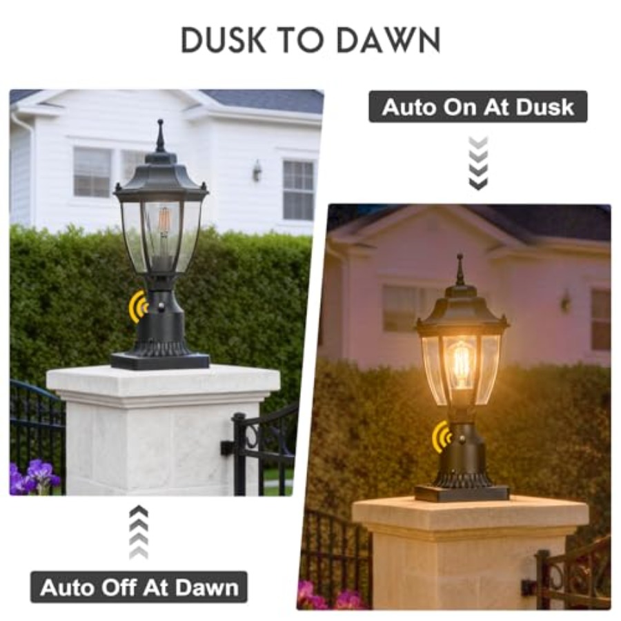 Dusk to Dawn Outdoor Post Ligh - Outdoor Yard Lighting Fixtures reseña y precio