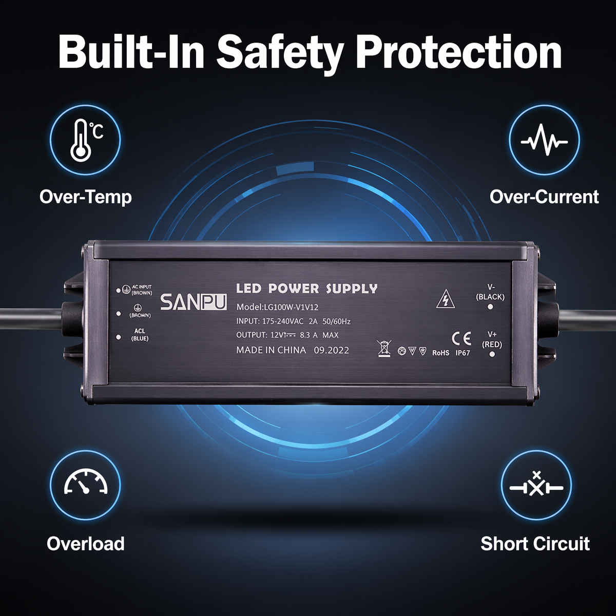 Ultra-Thin IP67 Waterproof Pow - Outdoor Lighting Transformer Box reseña y precio