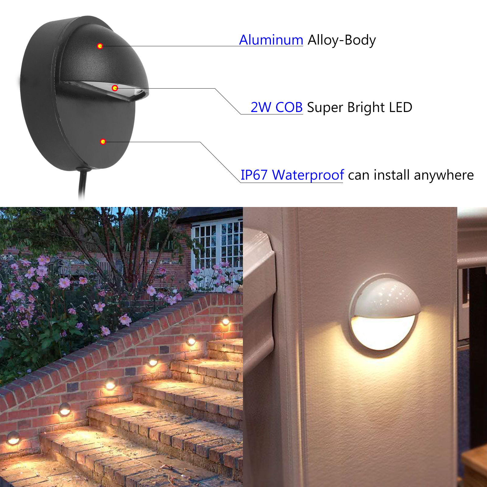 QACA Aluminum LED Deck Light O - Outdoor Yard Lighting Fixtures reseña y precio