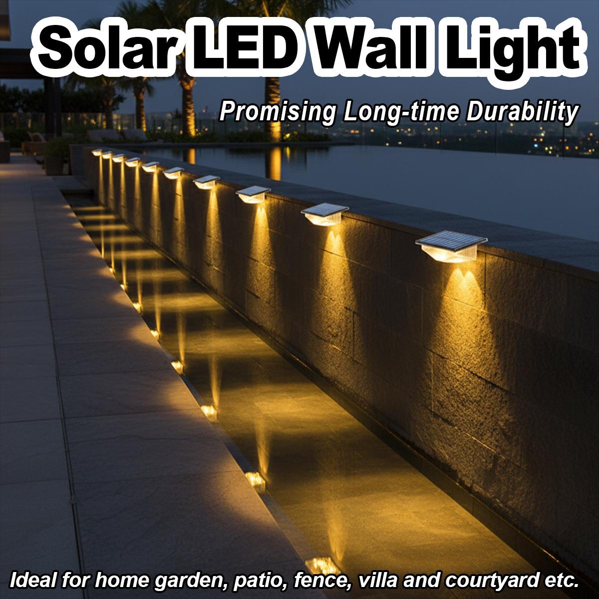 4Pcs Solar Fence Lights Dusk T - Outdoor Yard Lighting Fixtures reseña y precio