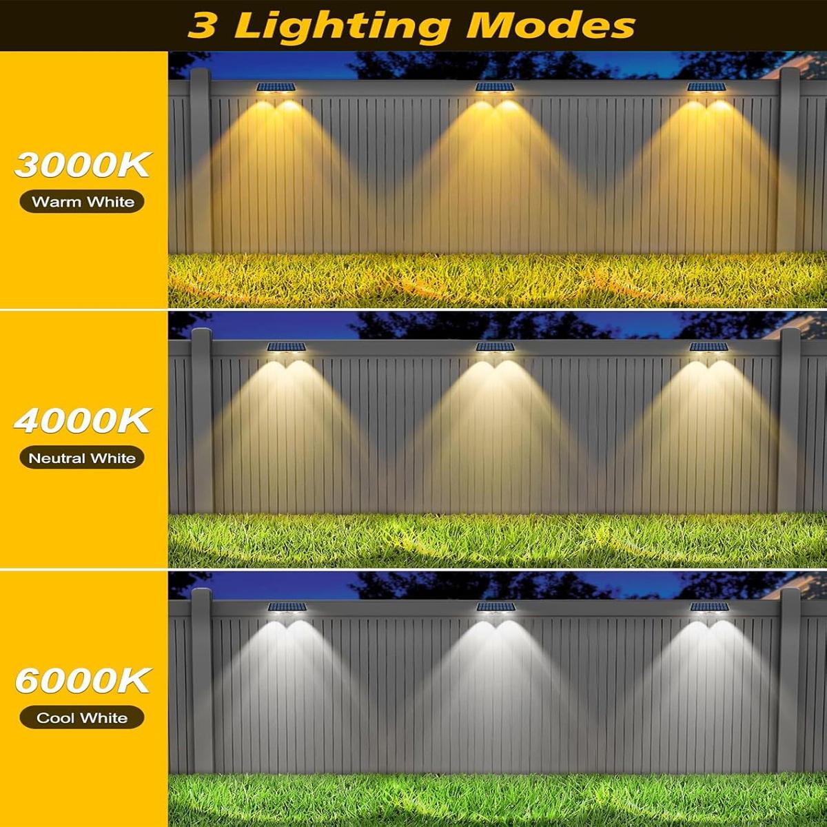 4Pcs Solar Fence Lights Dusk T - Outdoor Yard Lighting Fixtures reseña y precio