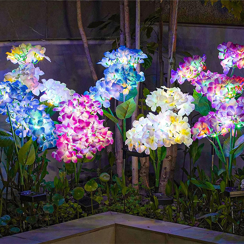 Solar Hydrangea Flower Lamp, S - Outdoor Lighting On Fence reseña y precio