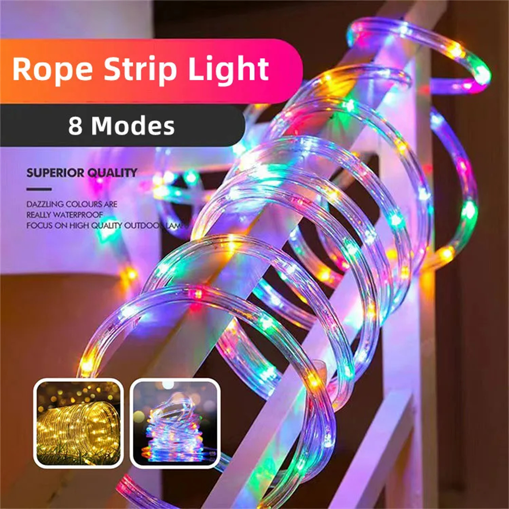 LED Solar Strip Rope Tube Fair - Outdoor Lighting On Fence reseña y precio