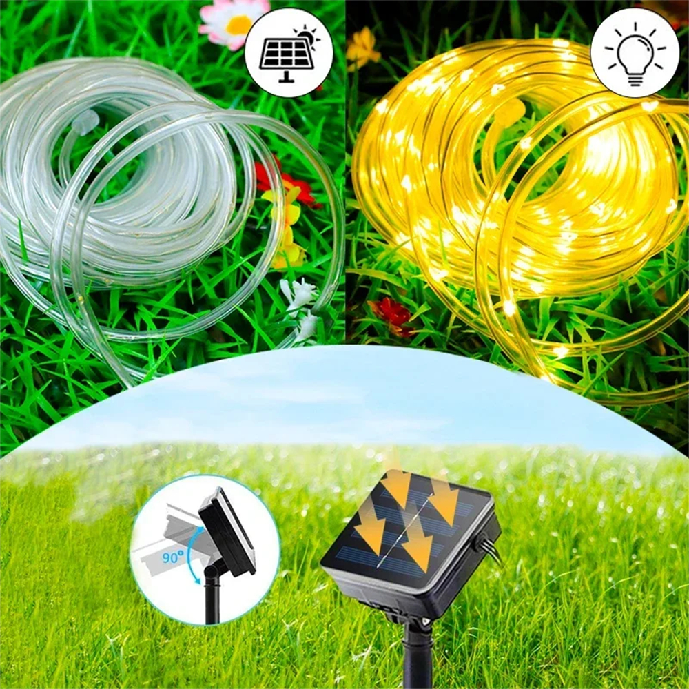 LED Solar Strip Rope Tube Fair - Outdoor Lighting On Fence reseña y precio
