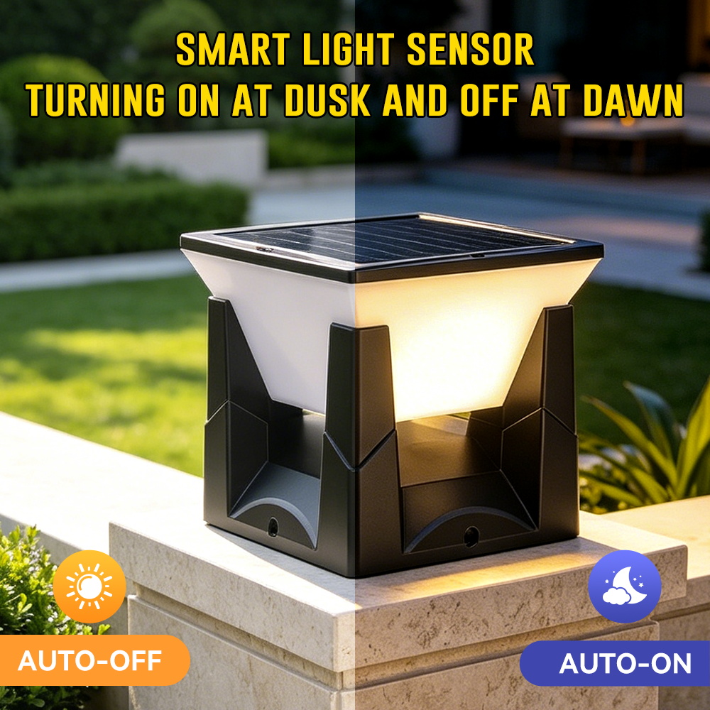 3-Color Solar Post Light IP65  - Outdoor Yard Lighting Fixtures reseña y precio