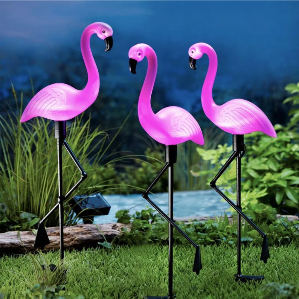 3Pcs Solar Powered Flamingo Gr - Outdoor Lighting Pathway reseña y precio