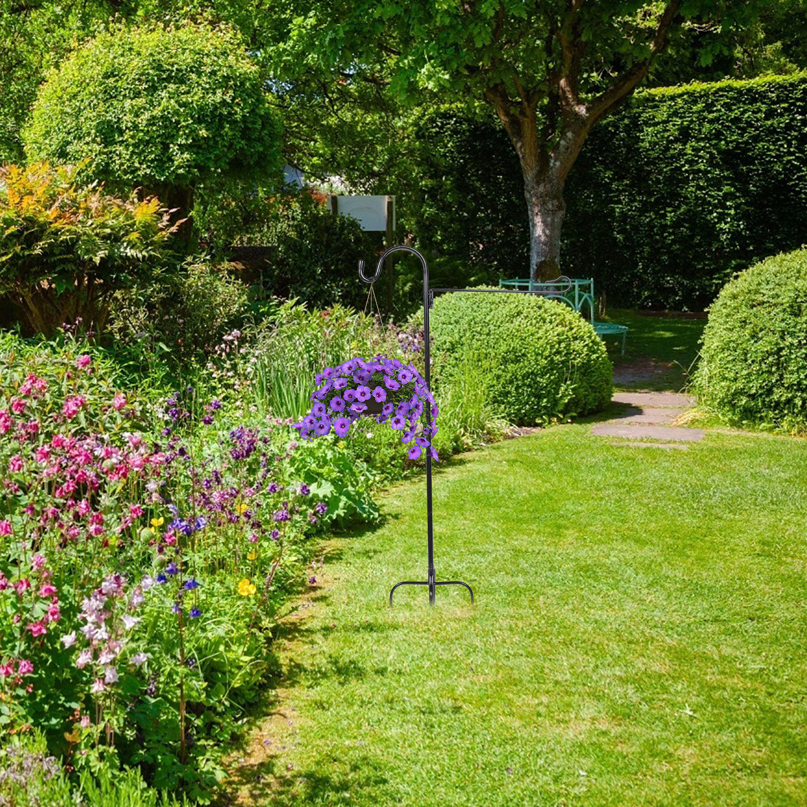 Shepherd Hook Heavy Duty Iron  - Outdoor Lighting Ground Fixtures reseña y precio