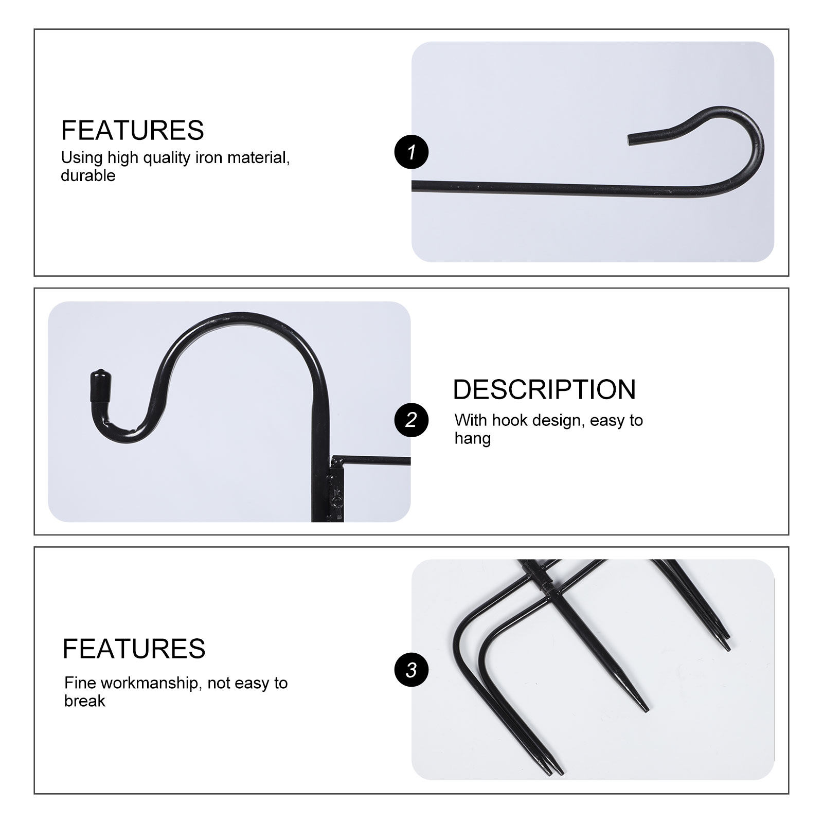 Shepherd Hook Heavy Duty Iron  - Outdoor Lighting Ground Fixtures reseña y precio