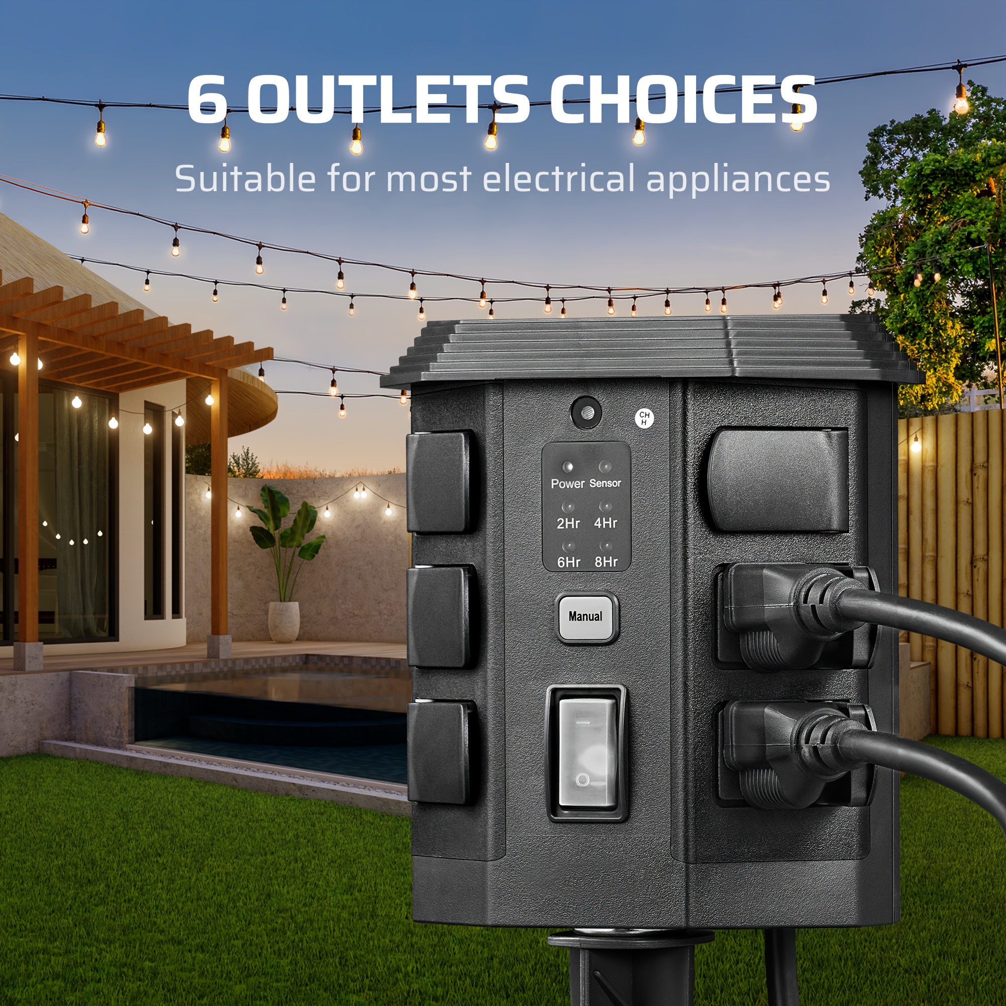 Outdoor Power Stake Timer, Out - Outdoor Lighting No Outlet reseña y precio