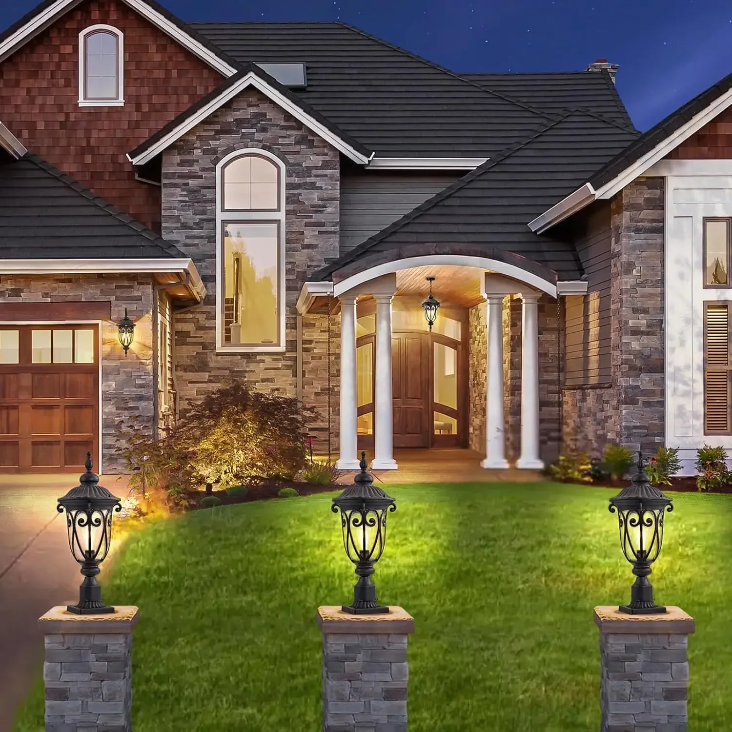 Outdoor Post Light Fixture wit - Outdoor Yard Lighting Fixtures reseña y precio