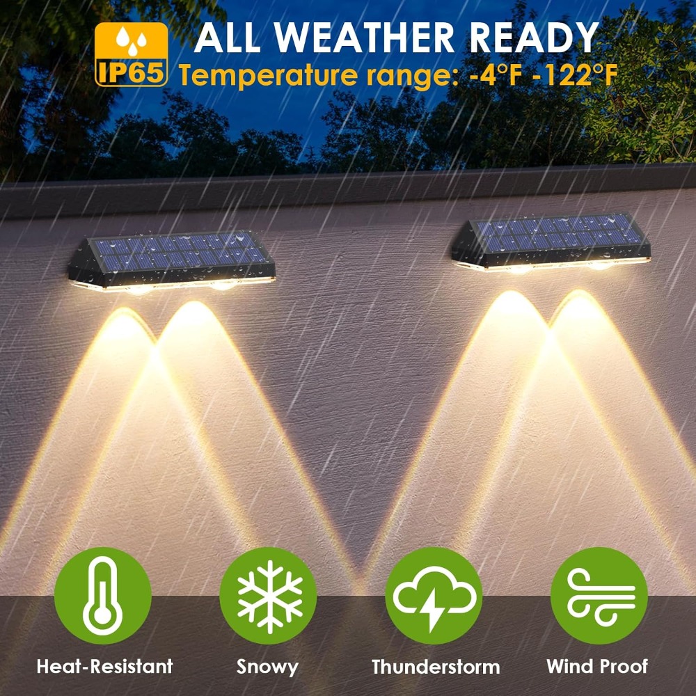 Solar Fence Lights Outdoor Wat - Outdoor Lighting On Fence reseña y precio
