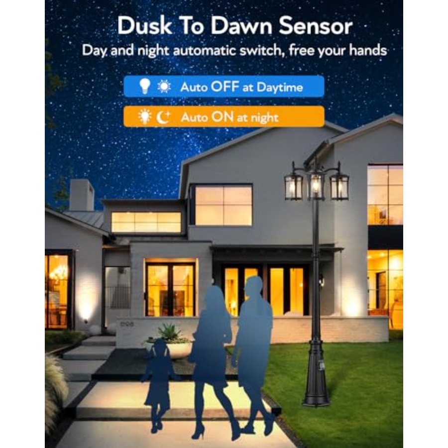 Dusk to Dawn Outdoor Post Ligh - Outdoor Lighting No Outlet reseña y precio