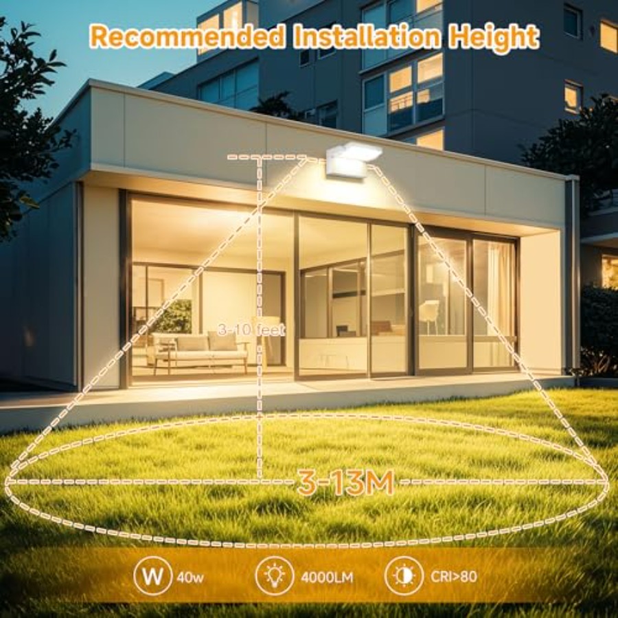 Outdoor LED Wall Light 40W Flo - Outdoor Yard Lighting Fixtures reseña y precio