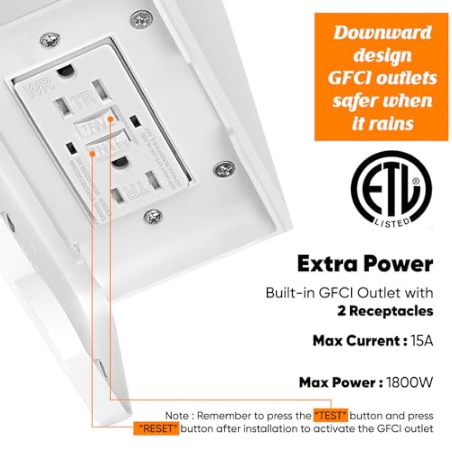 Porch Light with GFCI Outlets  - Outdoor Lighting No Outlet reseña y precio
