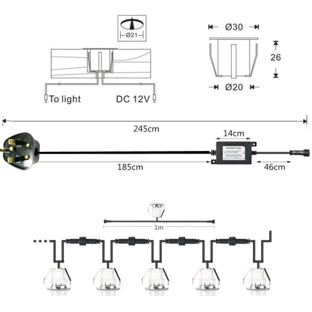 32mm RGBW LED Recessed Deck Li - Outdoor Lighting Ground Fixtures reseña y precio