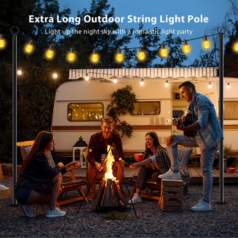 6pcs Metal Light Poles, 8.9ft  - Outdoor Lighting For Backyard reseña y precio
