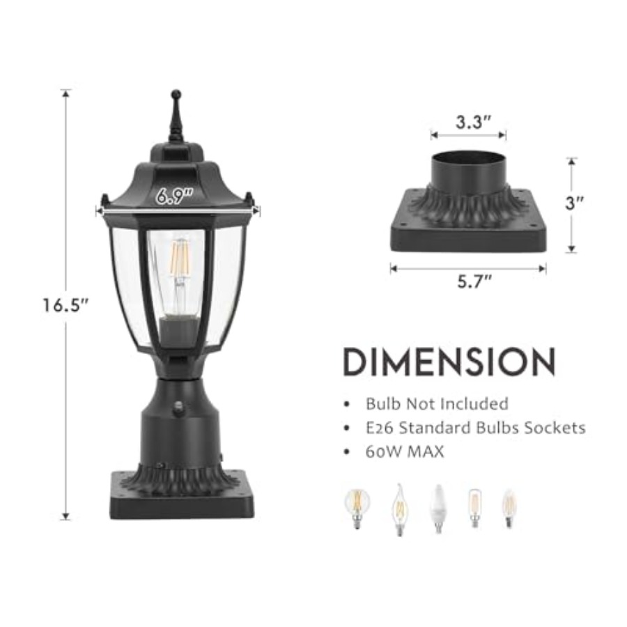 Dusk to Dawn Outdoor Post Ligh - Outdoor Yard Lighting Fixtures reseña y precio