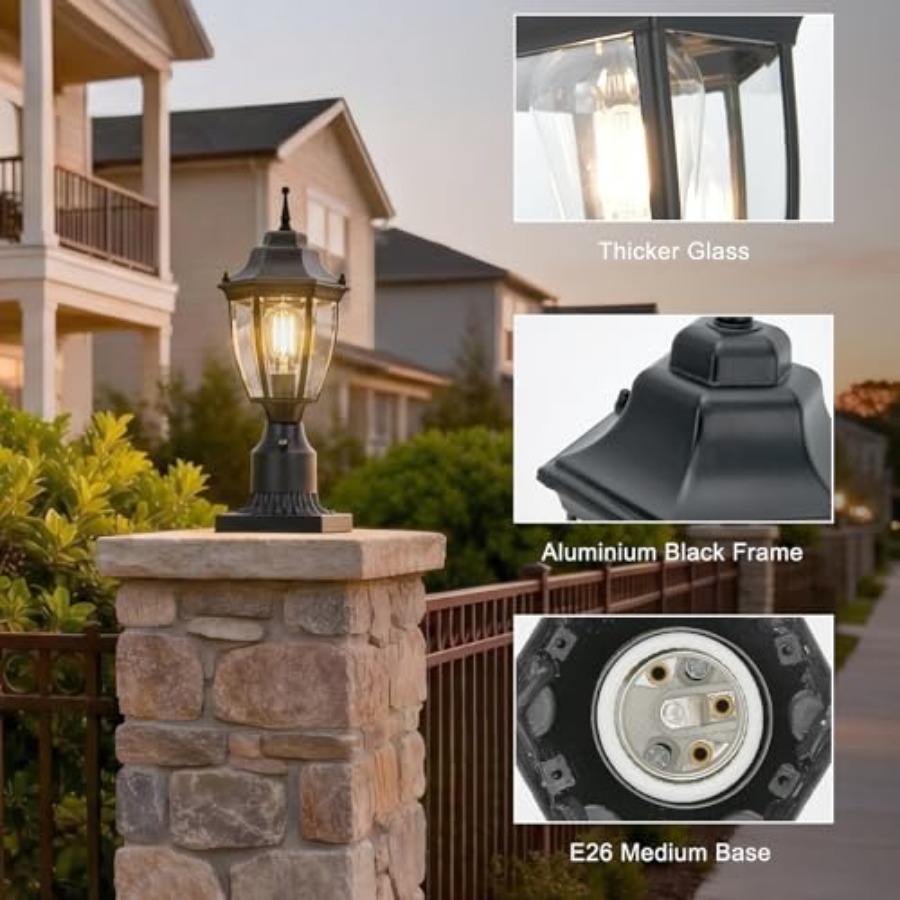 Dusk to Dawn Outdoor Post Ligh - Outdoor Yard Lighting Fixtures reseña y precio