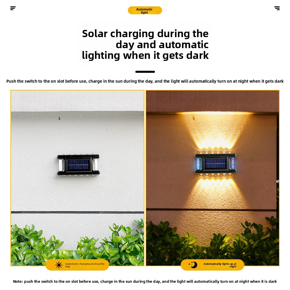Solar Outdoor Wall Light, Rain - Outdoor Lighting On Fence reseña y precio