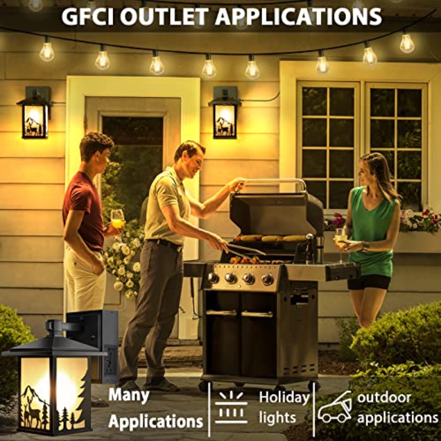 Porch Lights with GFCI Outlet  - Outdoor Lighting No Outlet reseña y precio