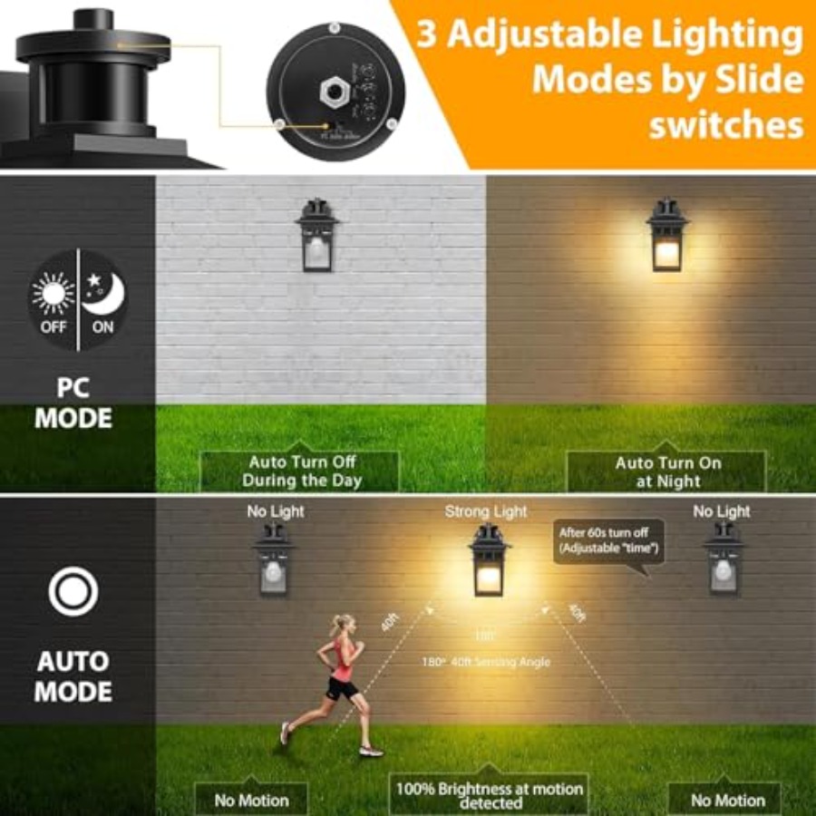 Motion Sensor Outdoor Porch Li - Outdoor Lighting No Outlet reseña y precio