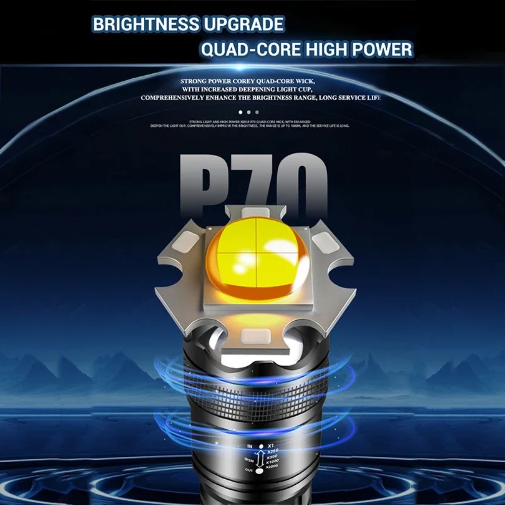 Powerful LED Flashlight USB Re - Outdoor Lighting Bollards reseña y precio