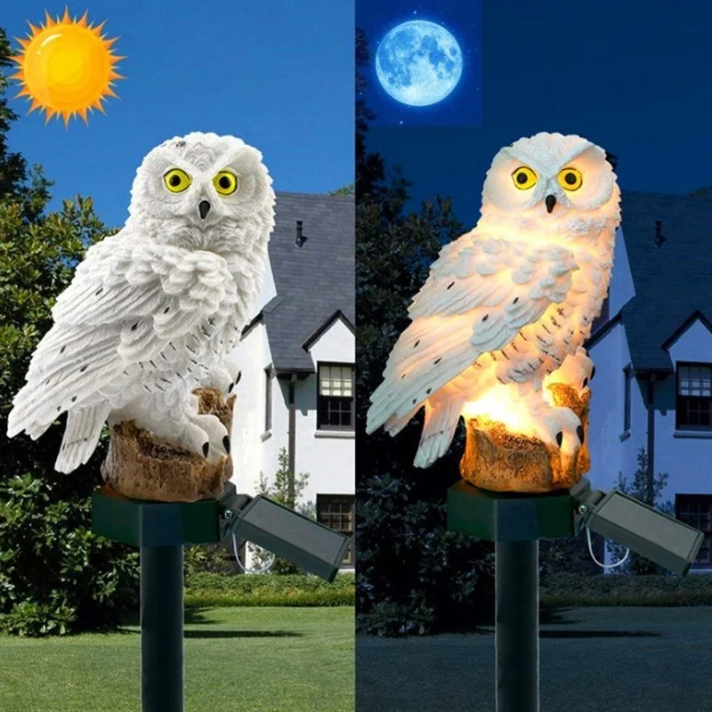 Solar Owl Statue Garden Light  - Outdoor Lighting Lumen reseña y precio