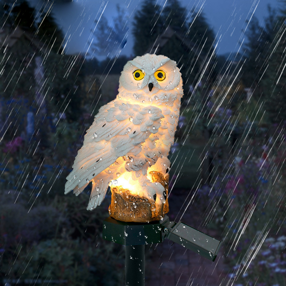 Solar Owl Statue Garden Light  - Outdoor Lighting Lumen reseña y precio